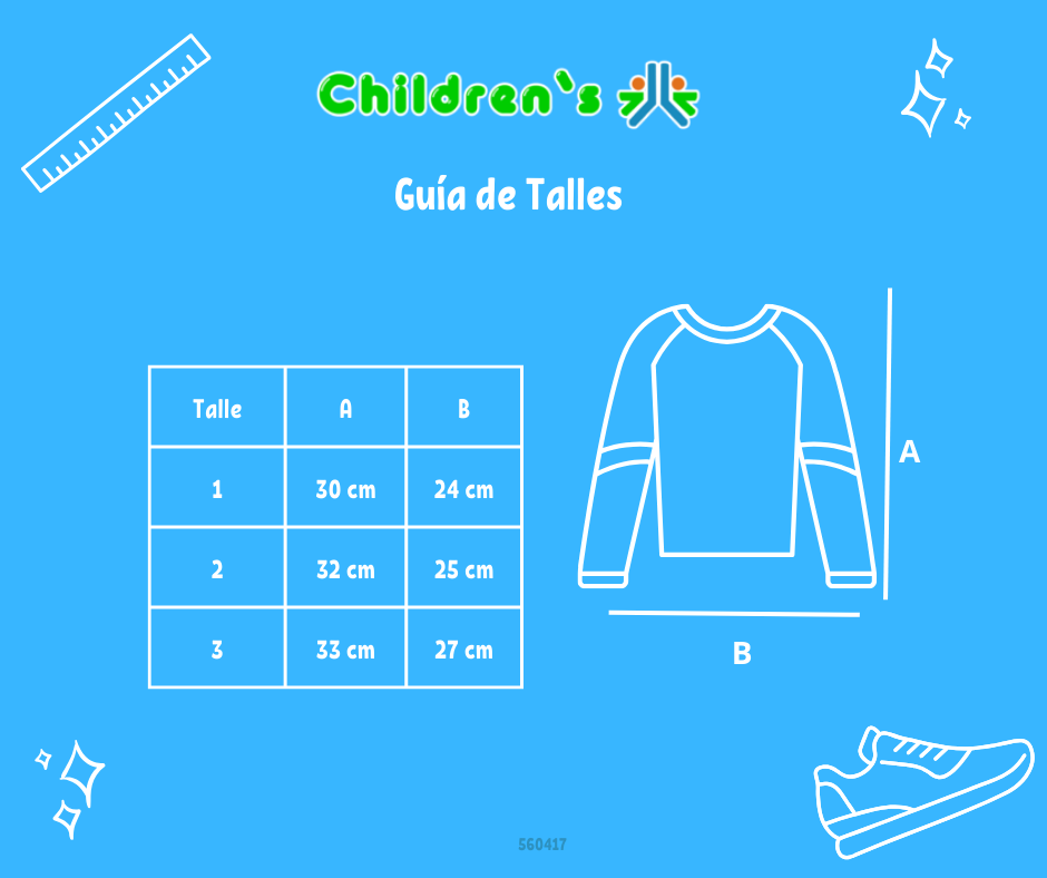 Guia de talles Remera Manga Larga