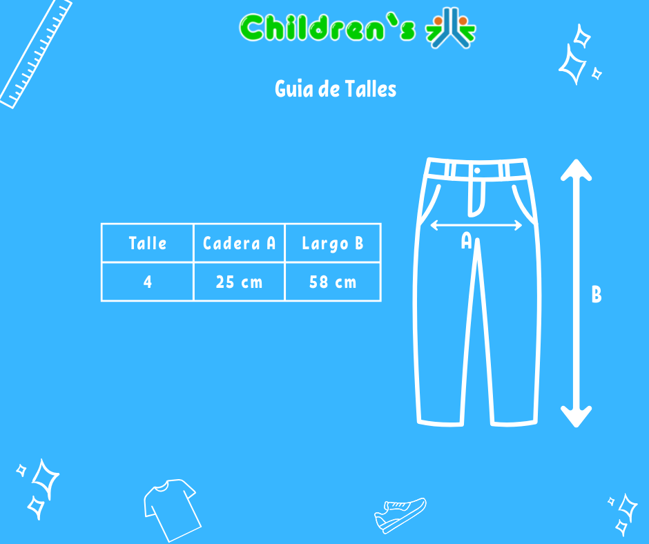 Guia de talles Pantalón Gabardina
