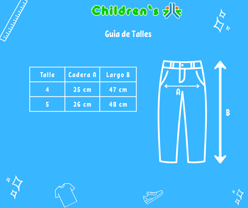 Guia de talles Pantalón Gabardina Spandex