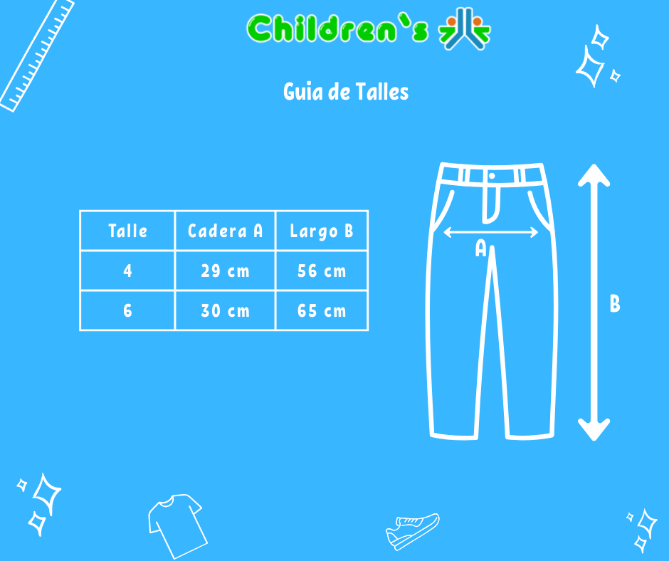 Guia de talles Pantalón Gabardina Spandex