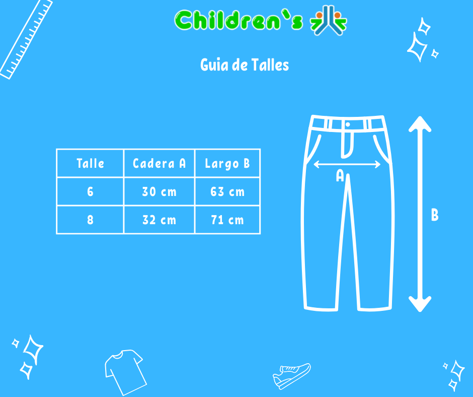 Guia de talles Pantalón Gabardina Spandex