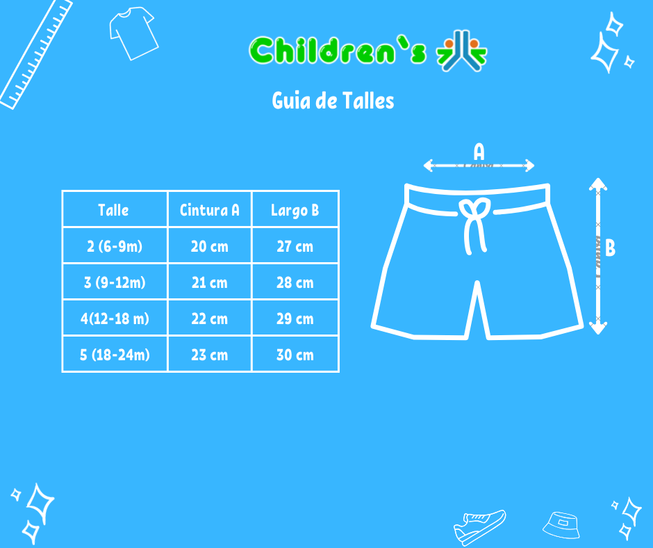 Guia de talles Short Jeans Con Cintura Elastizada