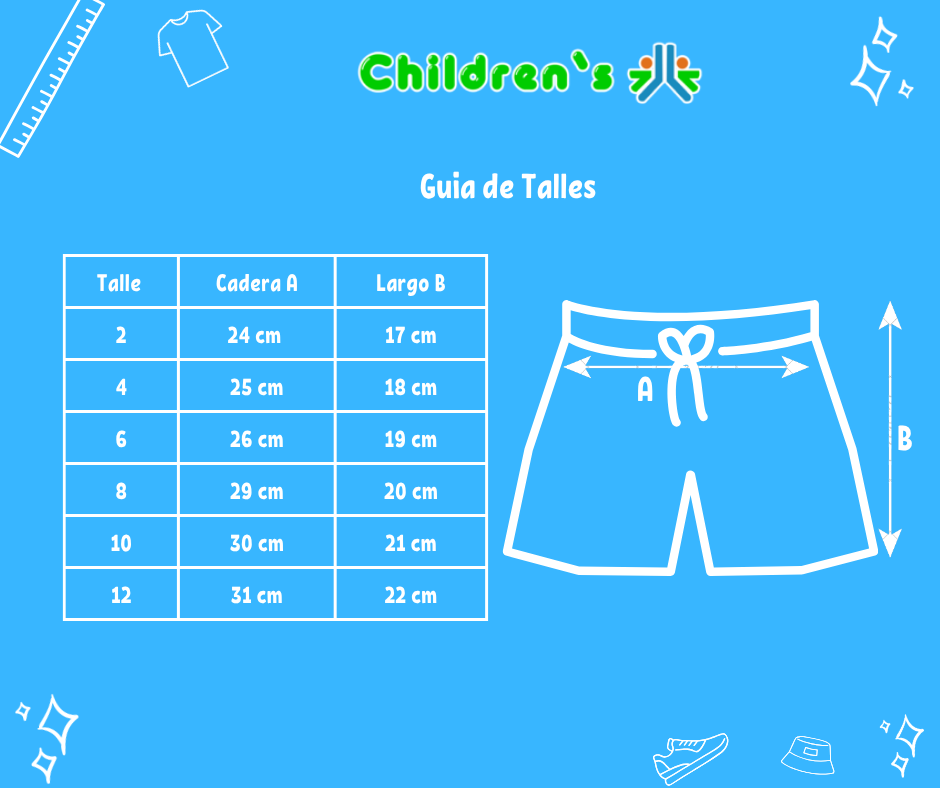 Guia de talles Short De Lycra Con Calavera Forrado