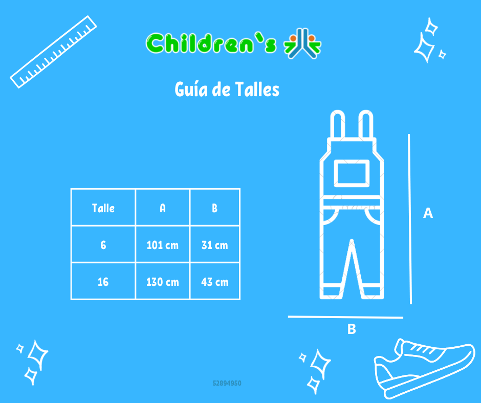 Guia de talles Jardinero de Gabardina Largo