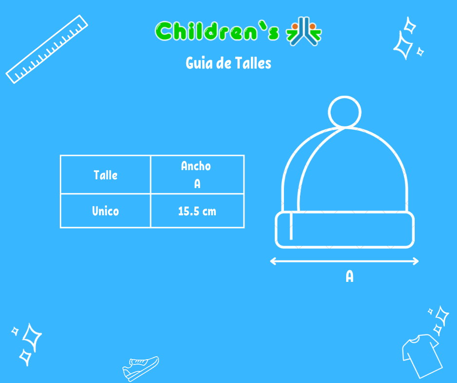 Guia de talles Gorro de Algodon con Nudo