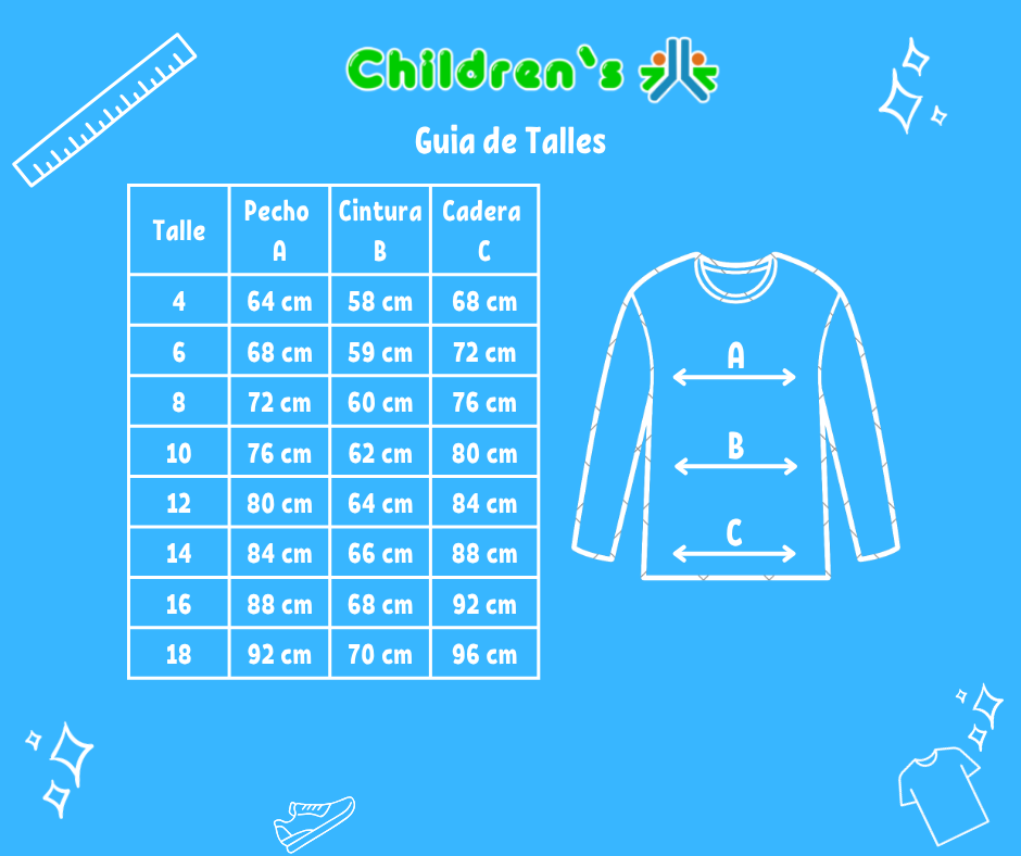 Tabla de talles — Camiseta escote en V manga larga con puntilla - Angeles
