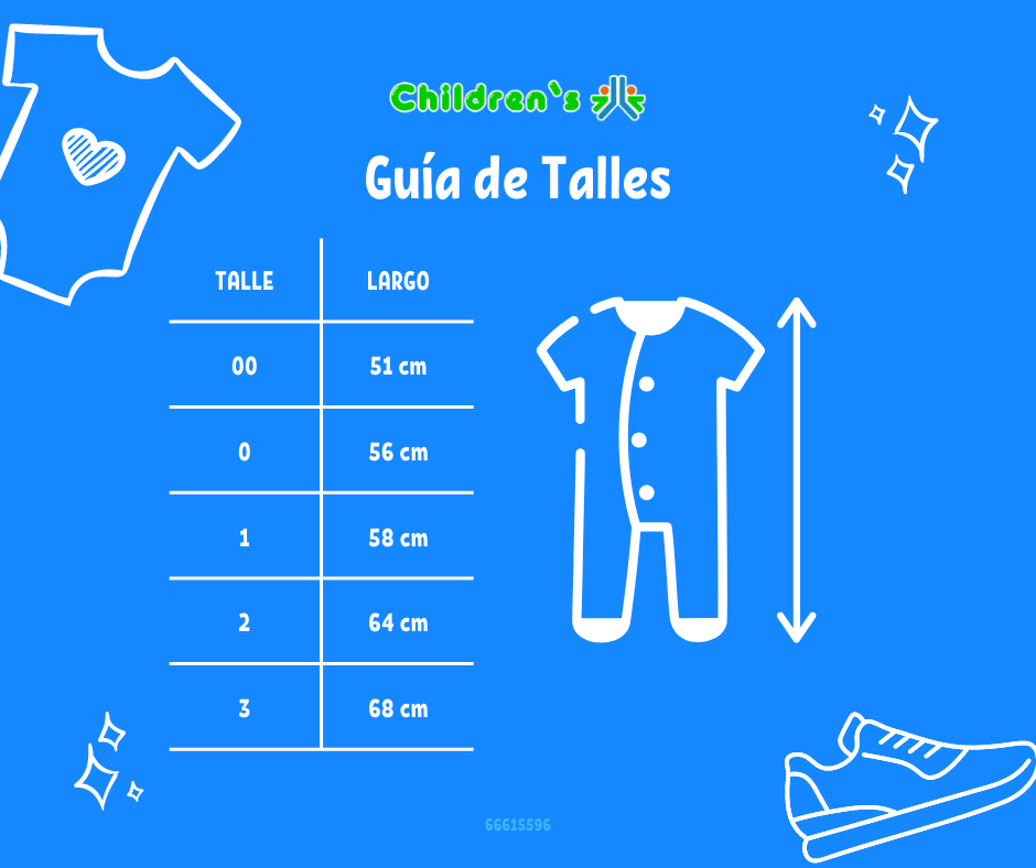 Guia de talles Enterito Termico De Microfibra Con Botitas