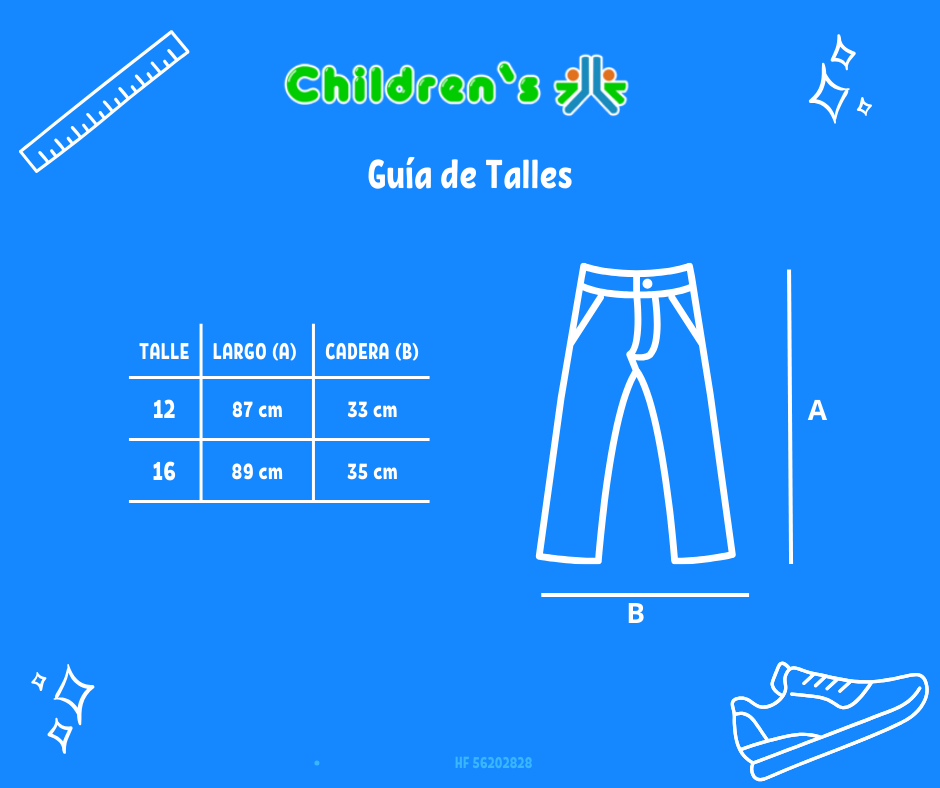 Guia de talles Pantalon Cuero Negro Liso