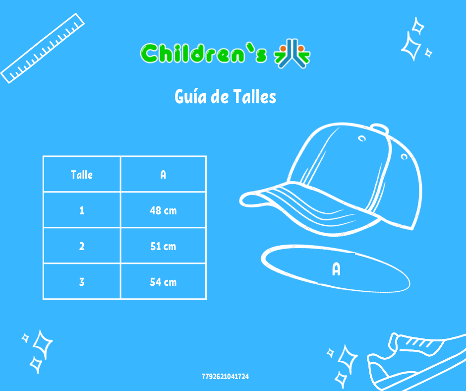 Guia de talles gorro cap Mickey Disney Baby