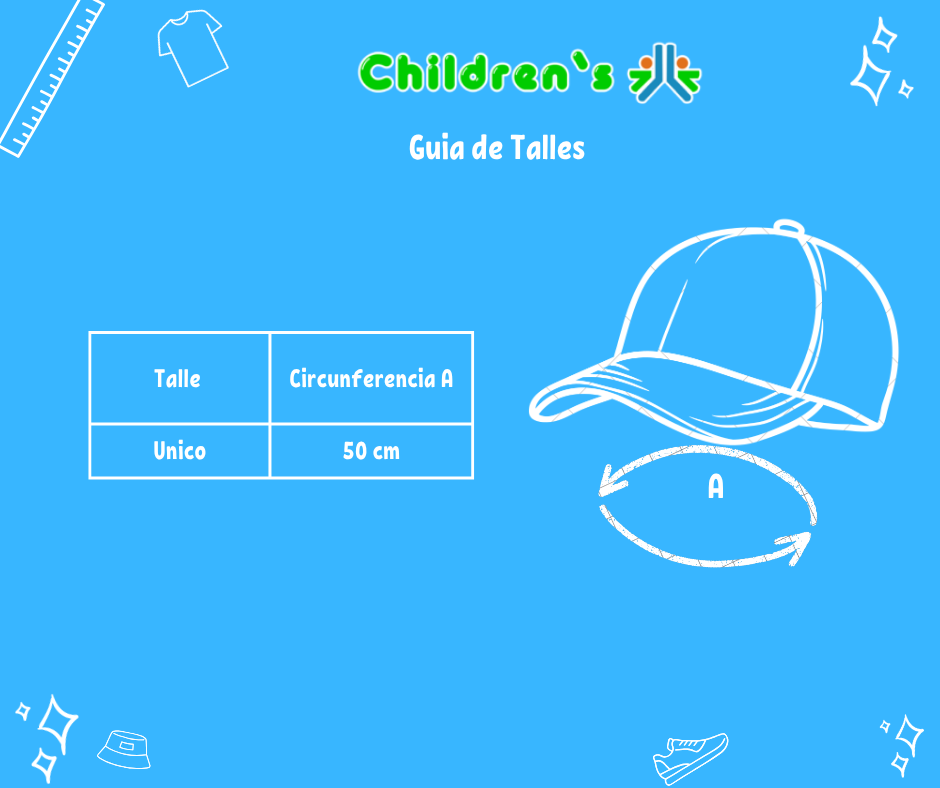 Guia de talles Gorro Visera sola Cap Rayado