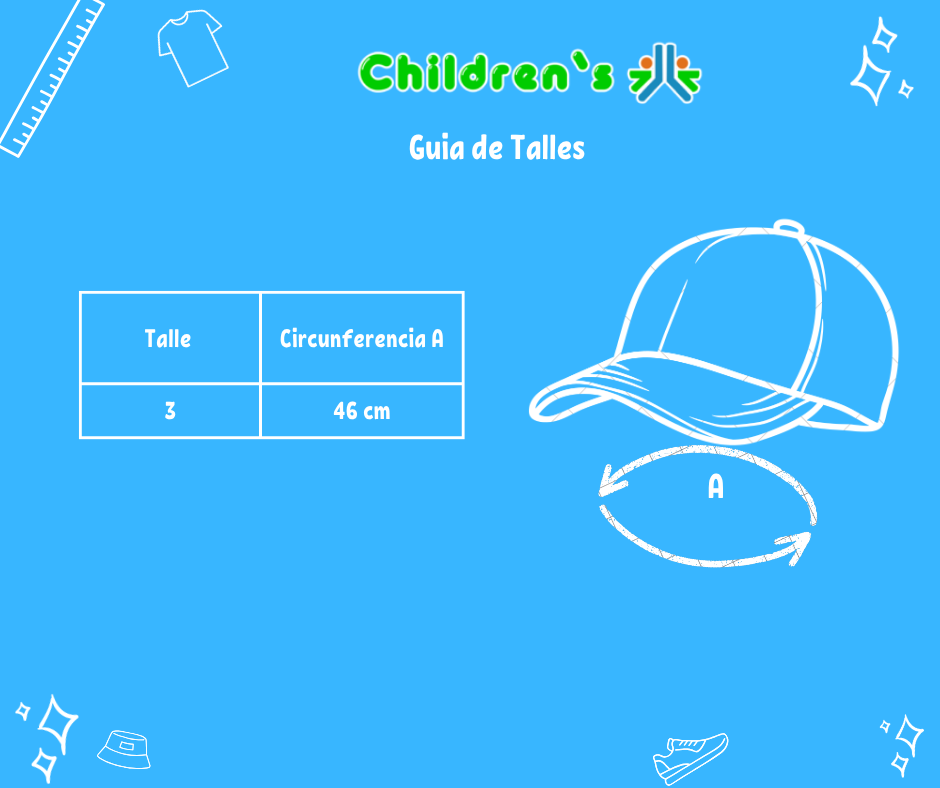 Guia de talles Gorro Cap Visera Little Slugger Con Elastico