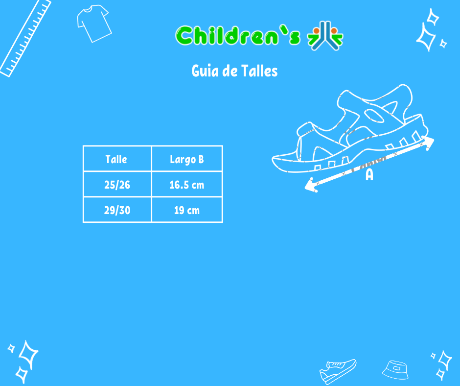 Guia de talles Sandalia Doble Velcro River Plate