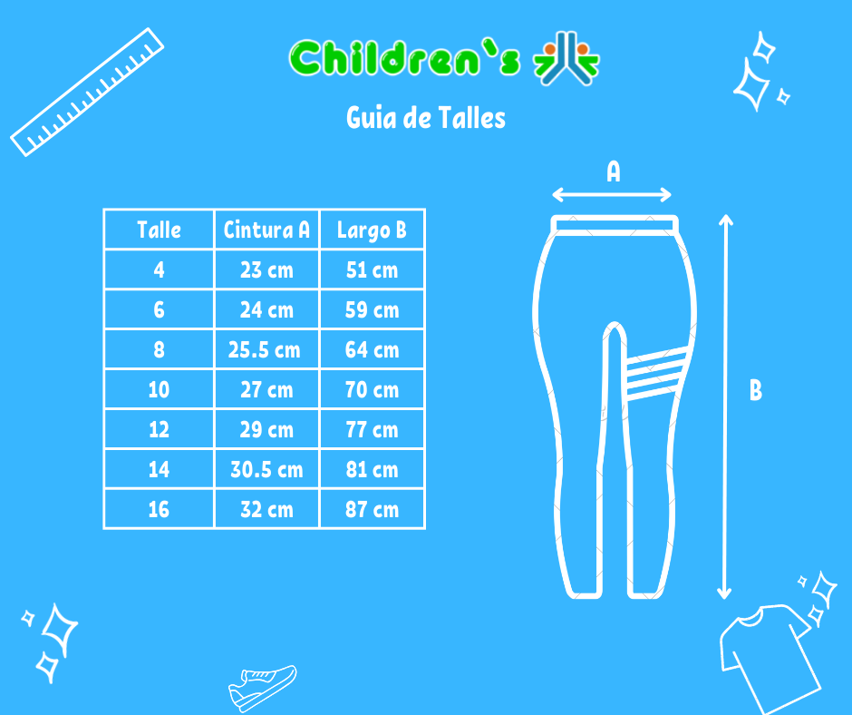 Guia de talles Calza Termica Lisa