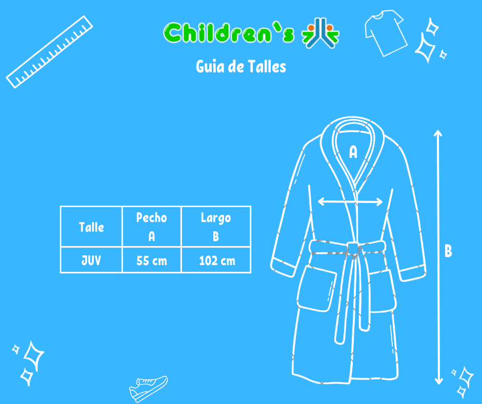 Guia de talles Bata De Piel Labrada Juvenil