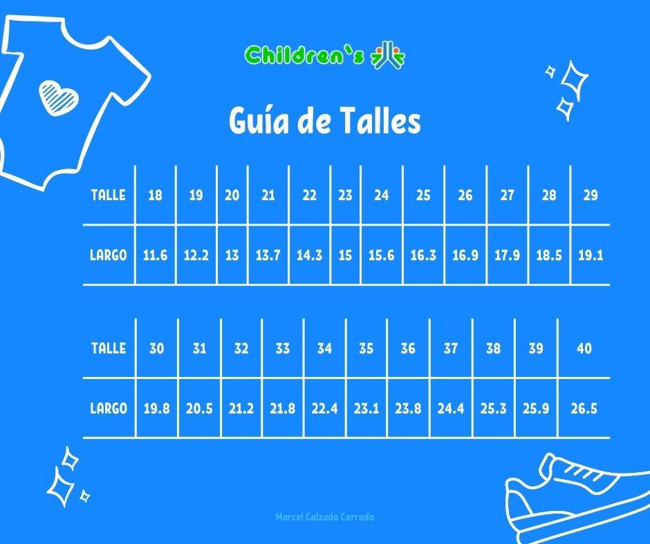 Tabla de talles — Bota Gamuza Bufala / Marshe