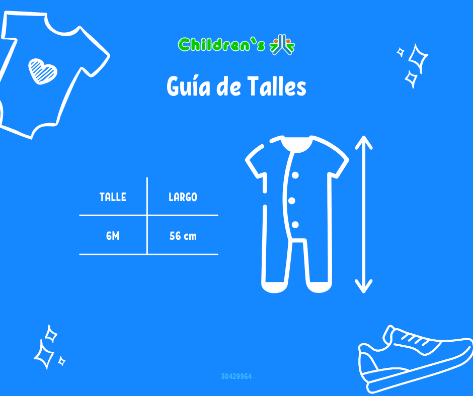 Guia de talles Enterito Termico (Astronauta)  Con un Uno Bordado - Botitas y Mitones