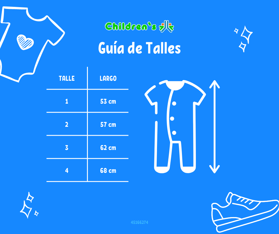 Guia de talles Enterito Termico Con Polar Estampado Sin Pie Nena