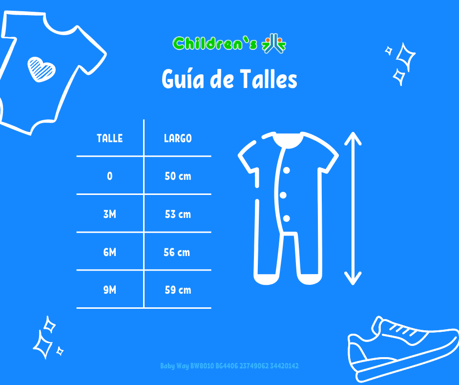 Guia de talles Enterito Termico Microfibra con Interior de polar con bolsillo al costado