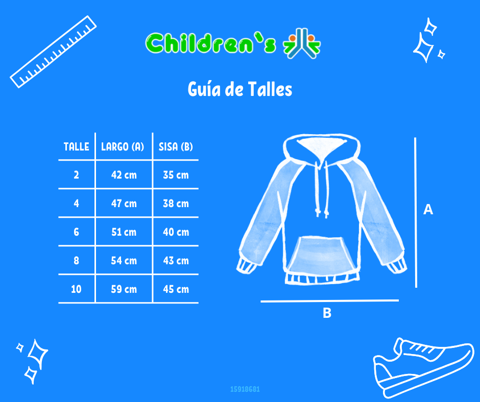 Guia de talles Buzo Con Capucha Frizado Estampado Frozen