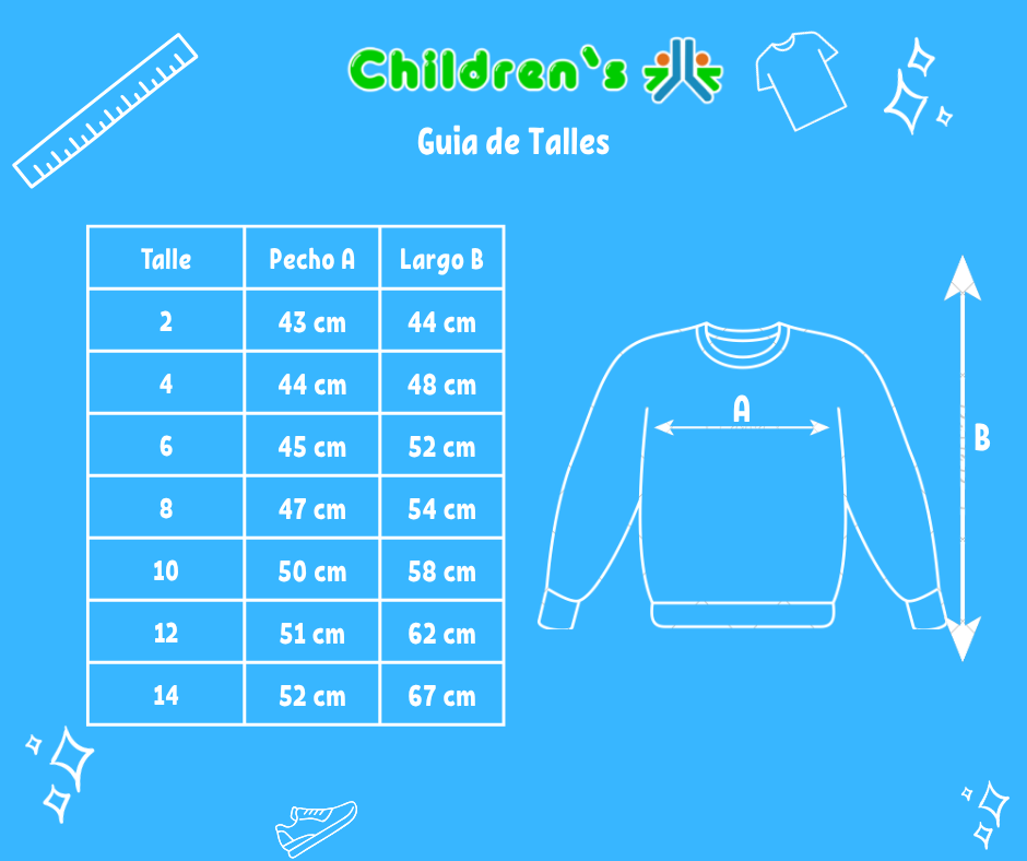 Guia de talles Buzo Soft Frizado