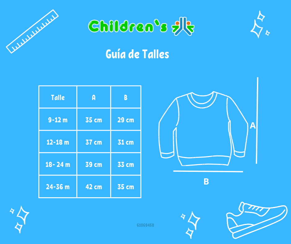 Guia de talles Buzo Frizado Bebe Con Estampado