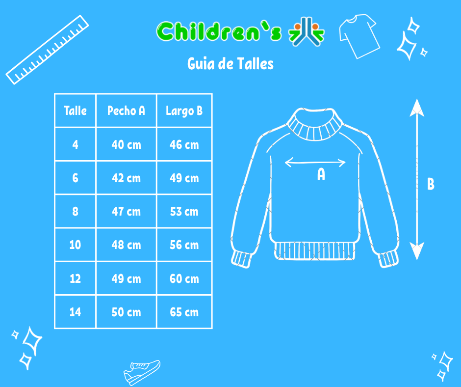 Guia de talles Buzo Super Polar con Bolsillo Frontal