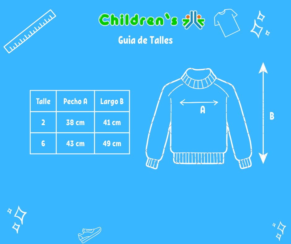 Guia de talles Buzo Polar con Cierre Liso Jaspeado