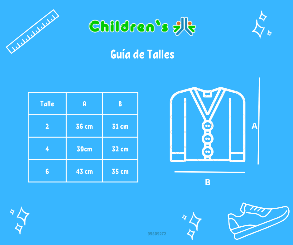 Guia de talles Cardigan con Botones Tejido