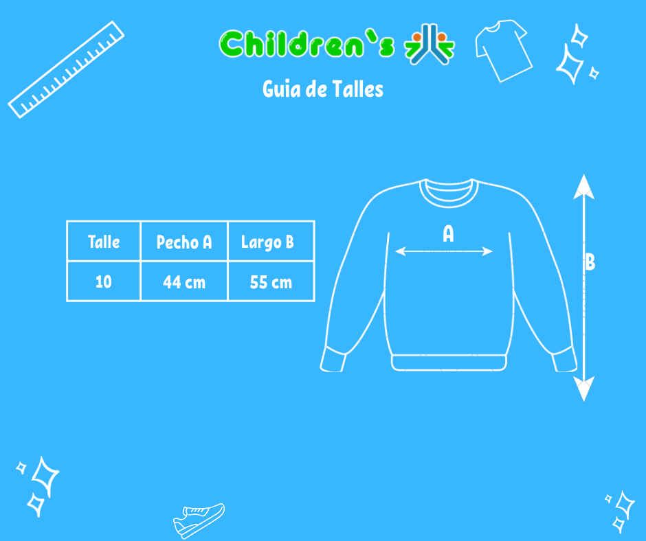Guia de talles Buzo Algodon Rustico escote en V combinada
