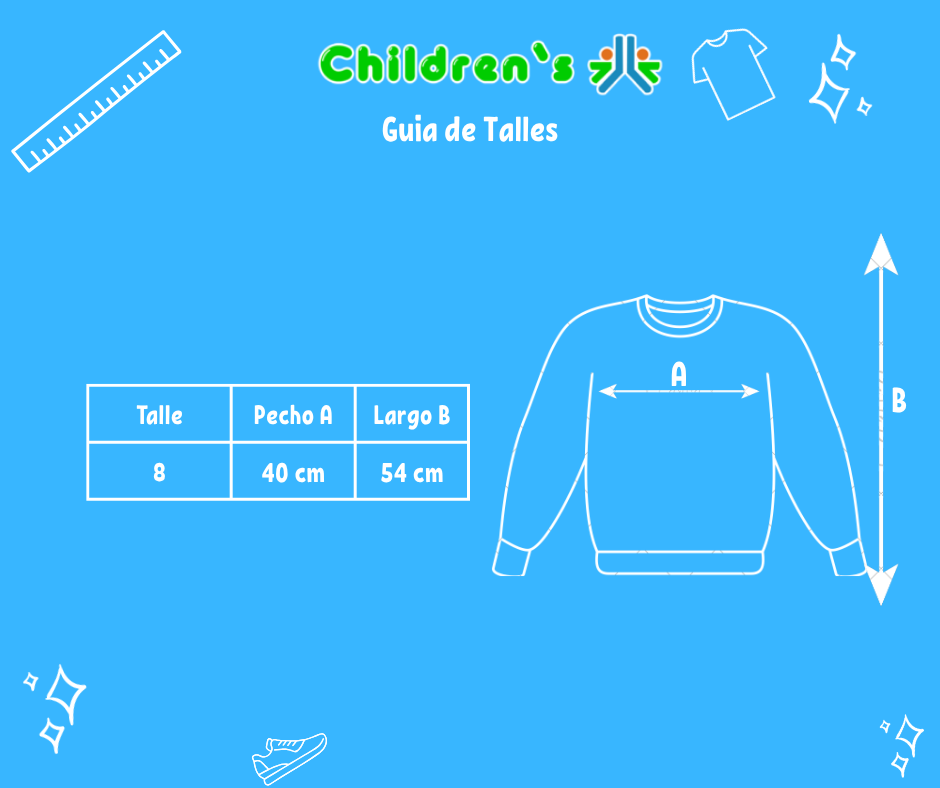 Guia de talles Buzo Algodon Rustico  Combinado - Rayado