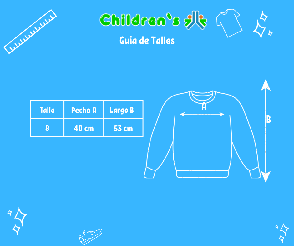 Guia de talles Buzo Algodon Rustico con estampado