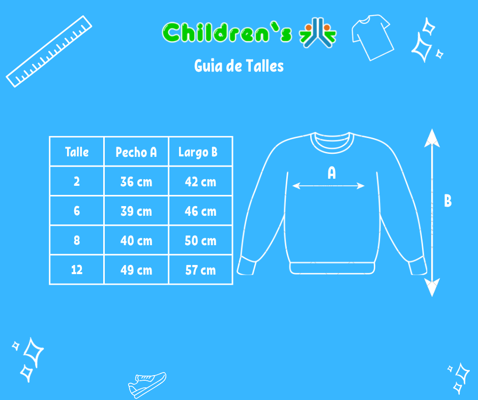 Guia de talles Buzo de Algodon Rustico Chomba Jaspeado