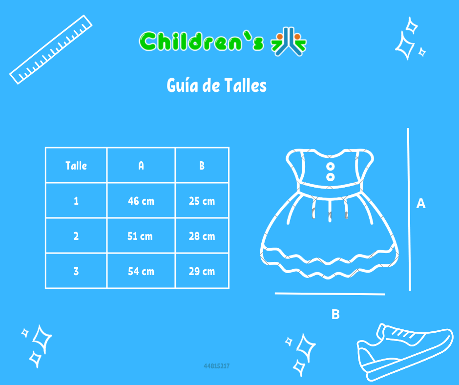 Guia de talles Vestido de Bautismo seda bordada con perlas