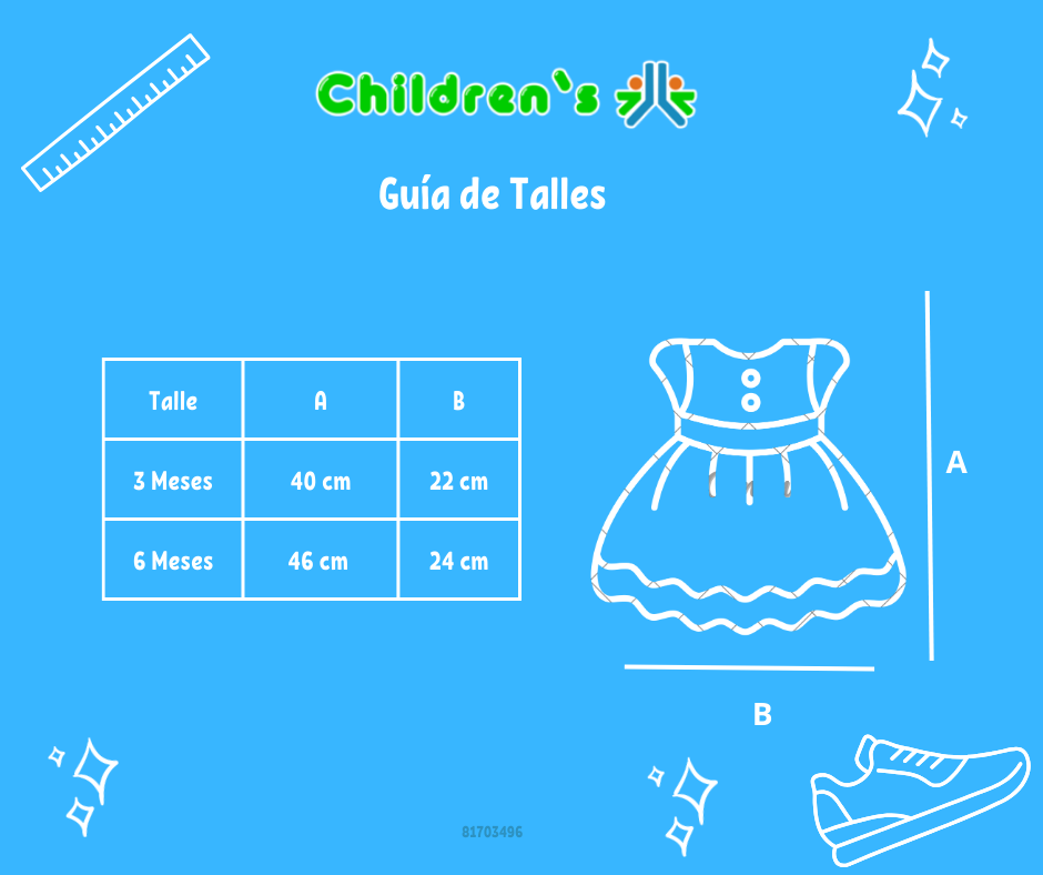 Guia de talles Vestido Broderie con cinta de razo flor