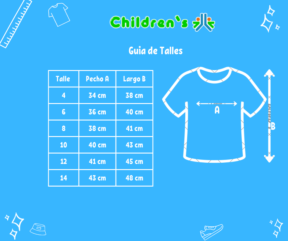 Guia de talles Remera De Algodon Con Estampado Y moño Nena