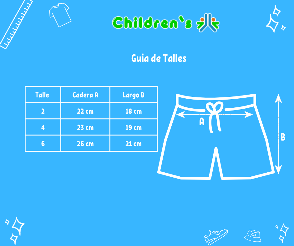 Guia de talles Short Baño Lycra Paw Patrol