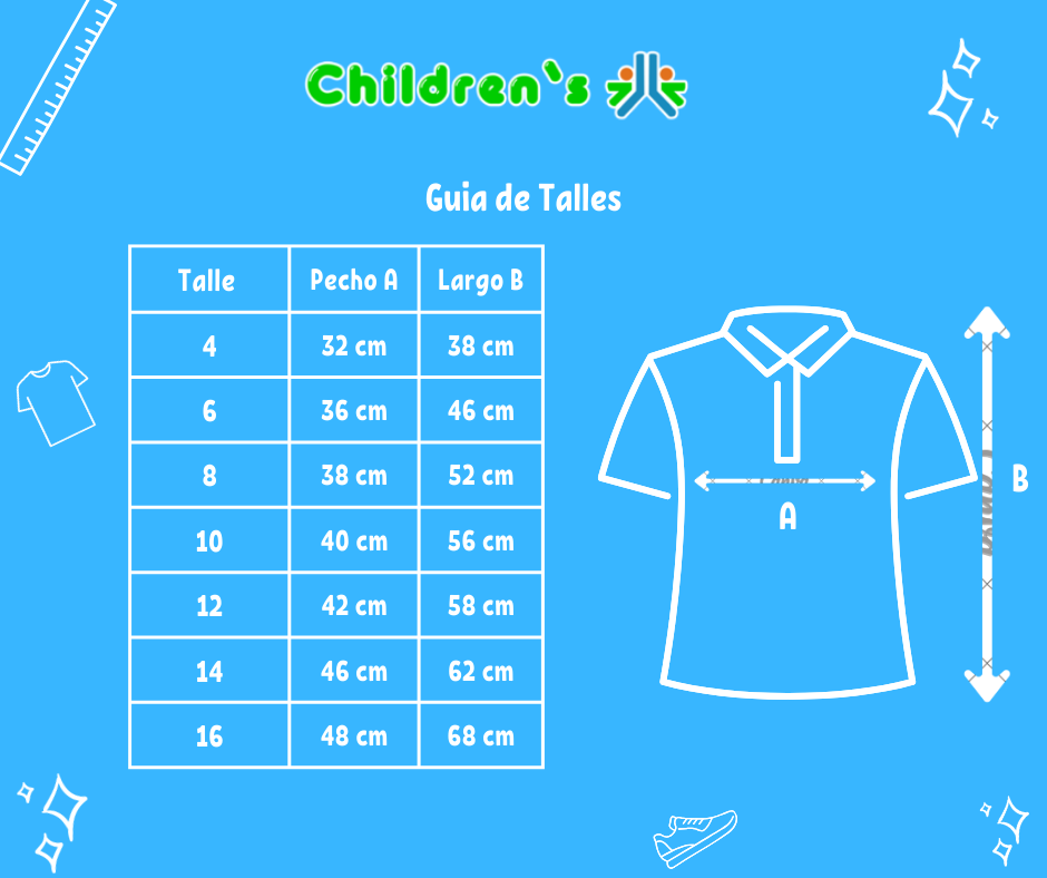 Tabla de talles — FELIPE Chomba Lisa  Pique COLOR
