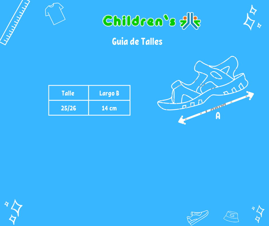 Guia de talles Sandalia Doble Velcro Unicornio