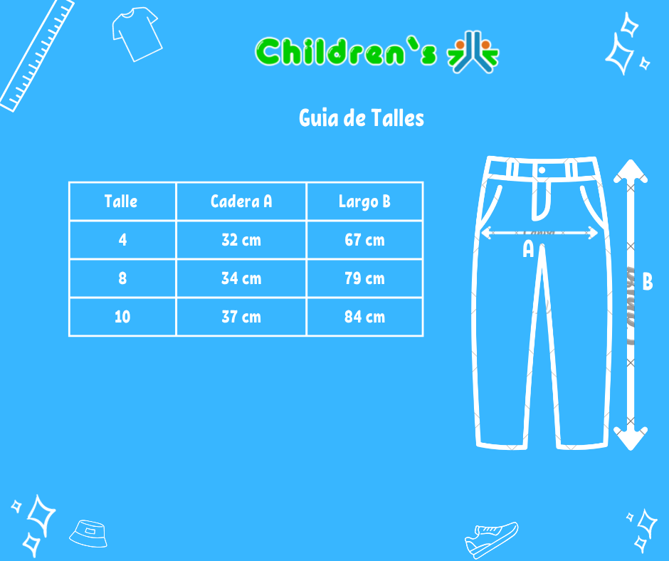 Guia de talles Pantalon Recto de Vestir sin Pinza Gabardina