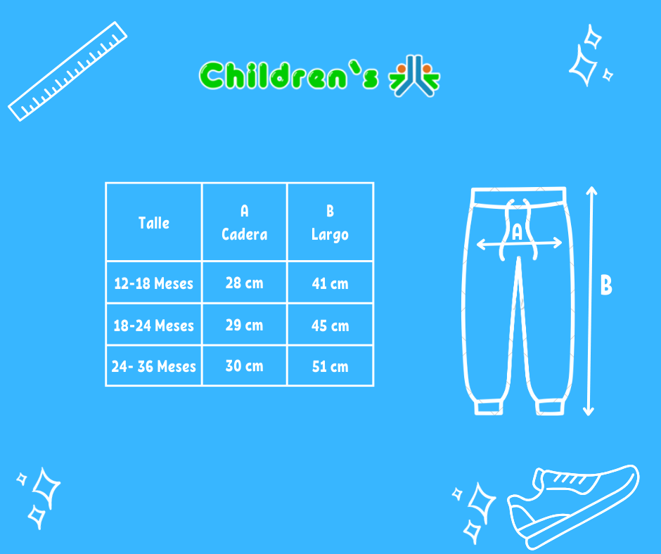 Guia de talles Pantalon de Jogging Frizado Con Puño Bebe