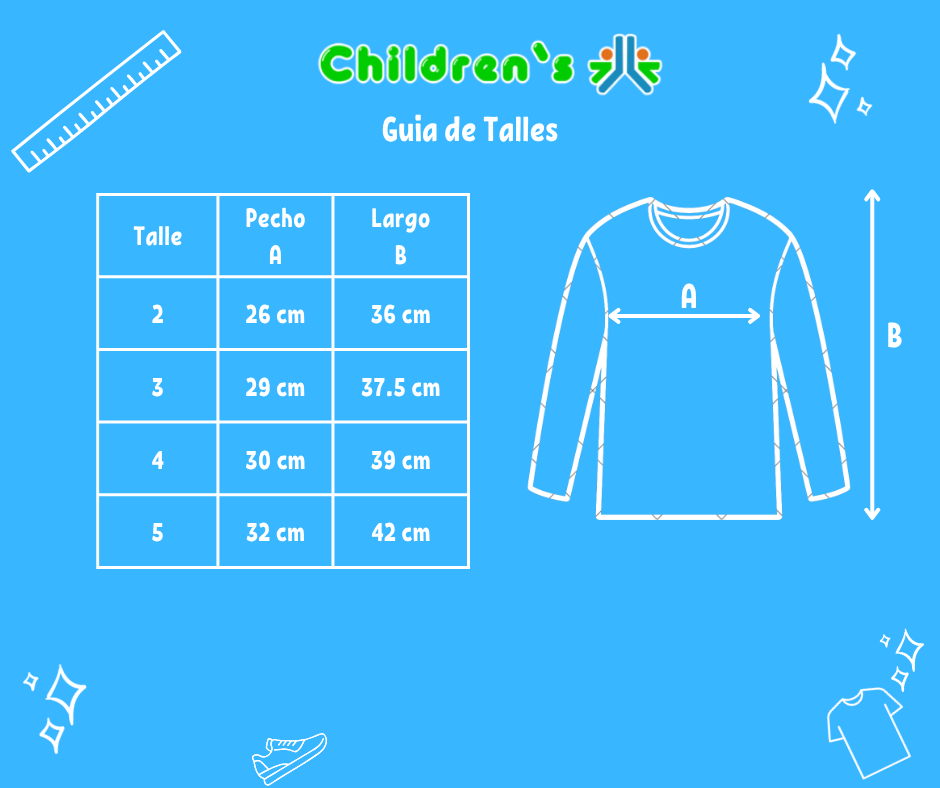 Guia de talles Remera Termica  Liberty