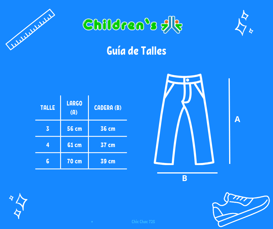 Guia de talles Pantalon de Corderoy cintura elastizada