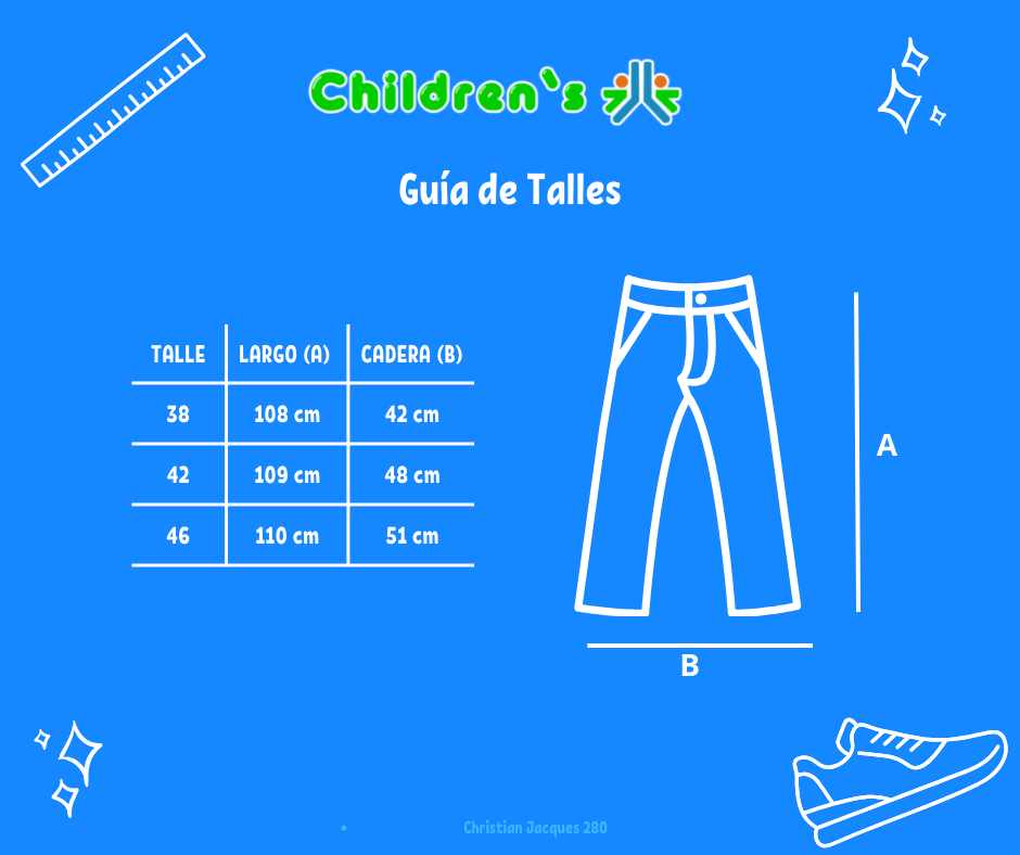 Tabla de talles — Pantalon de Corderoy Clasico
