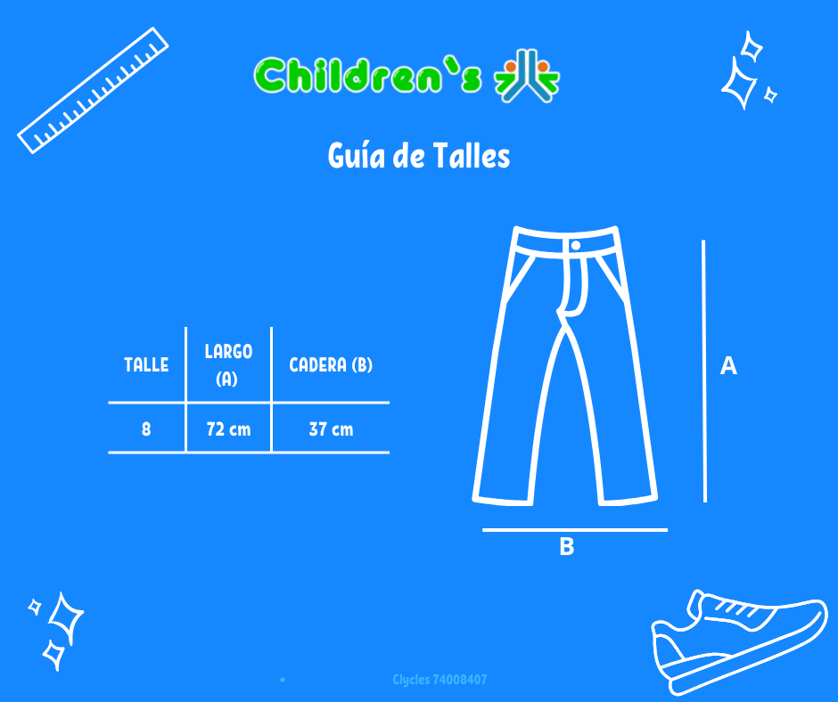 Guia de talles Pantalon de Corderoy con Bolsillos