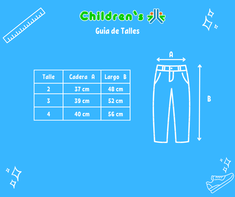 Guia de talles Pantalon de Corderoy con Elastico