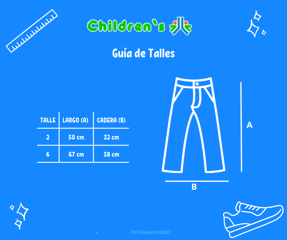 Tabla de talles — Pantalon de Corderoy con Elastico