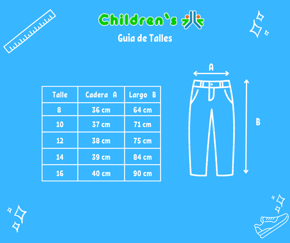 Guia de talles Pantalon de Corderoy