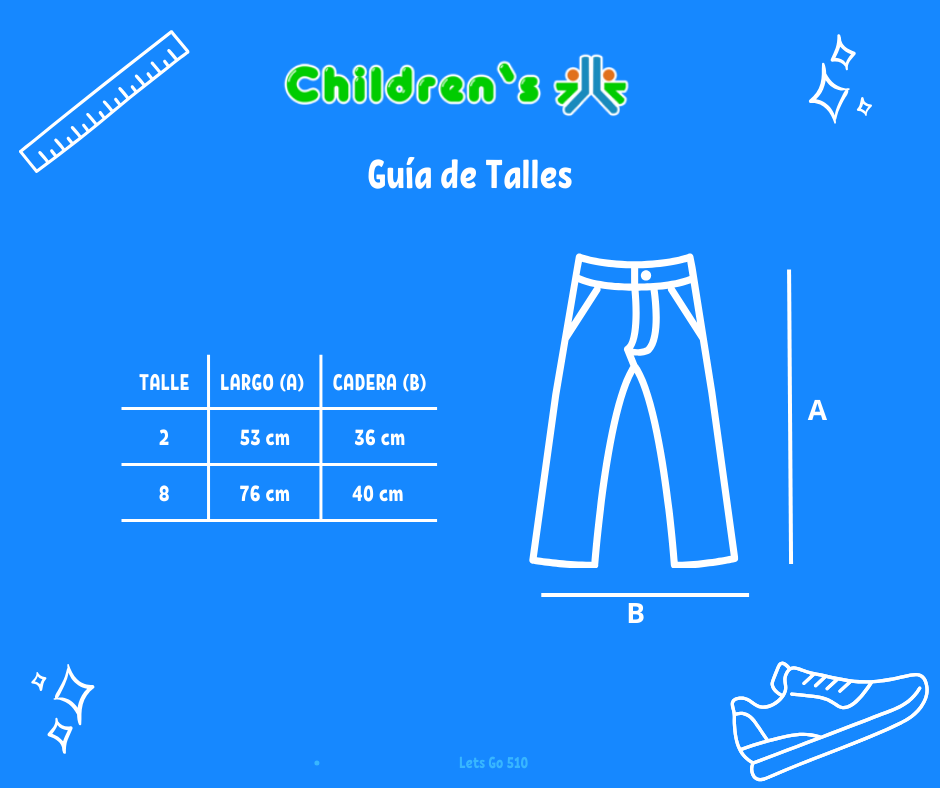 Guia de talles Pantalon de Corderoy
