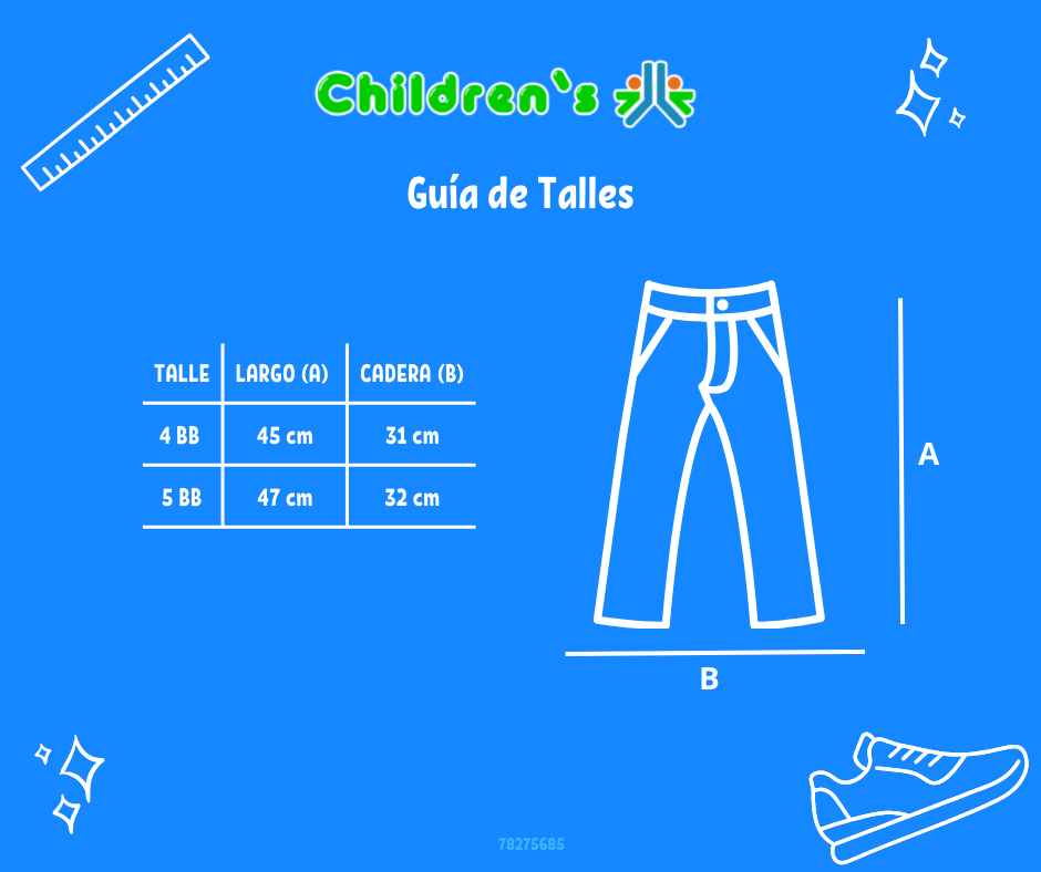 Guia de talles Pantalon de Corderoy con Cintura Elastizada