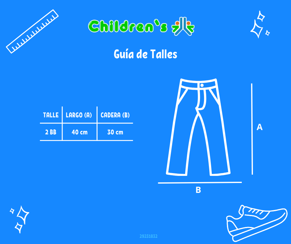 Guia de talles Pantalon de Corderoy Liso